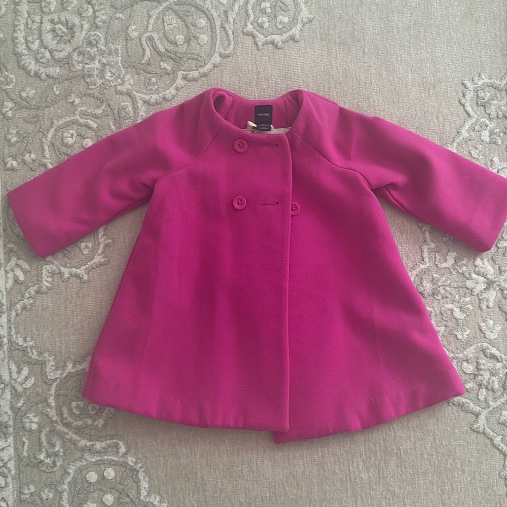 Pink wool peacoat